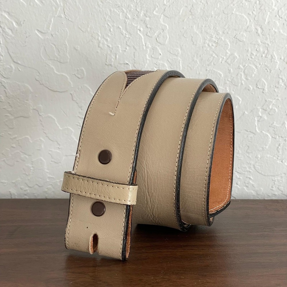 VTG Tony Lama Buckle Belt size 28‎ Beige/Brown Alligator Lizard Leather Western